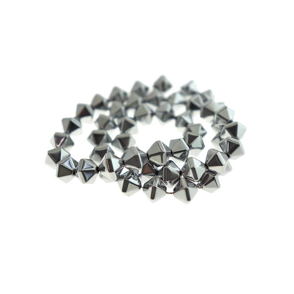 Electroplated Faceted Bicone Synthetic Hematite Beads - 10mm x 8mm - Choose Your Color!