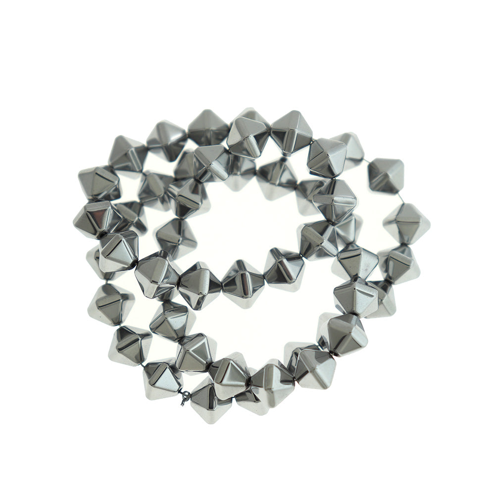 Electroplated Faceted Bicone Synthetic Hematite Beads - 10mm x 8mm - Choose Your Color!