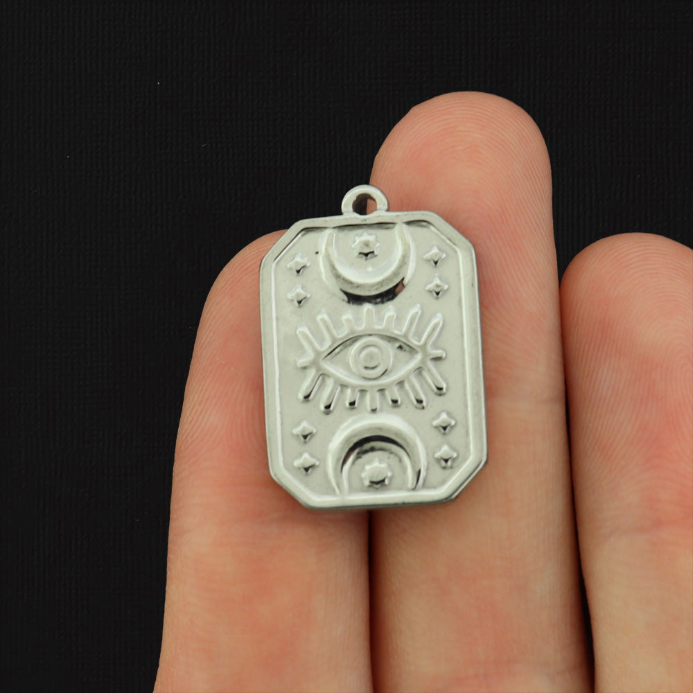 Eye of Providence Stainless Steel Charm 2 Sided - Choose Your Tone