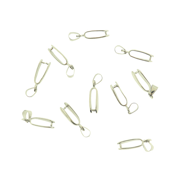 Bélière argentée - 25 mm x 11 mm - 5 pièces - FD208