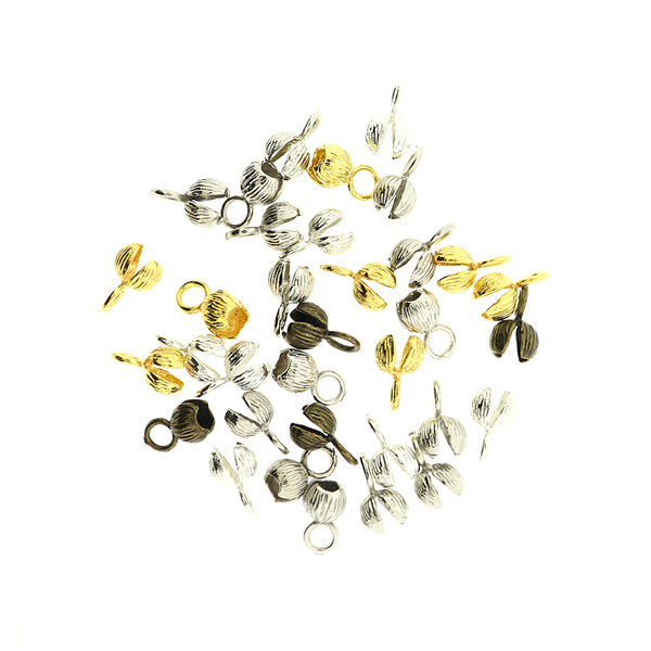 Clamshell Bead Tips - 11mm x 6mm - 10 Pieces - Choose Your Tone