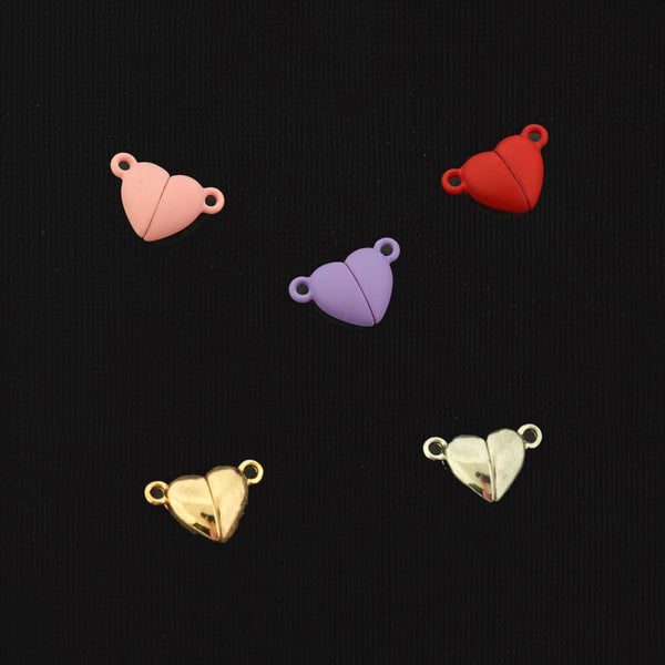 Heart Magnetic Clasp 18mm x 8.5mm - 1 Clasp 2 Pieces - Choose Your Color