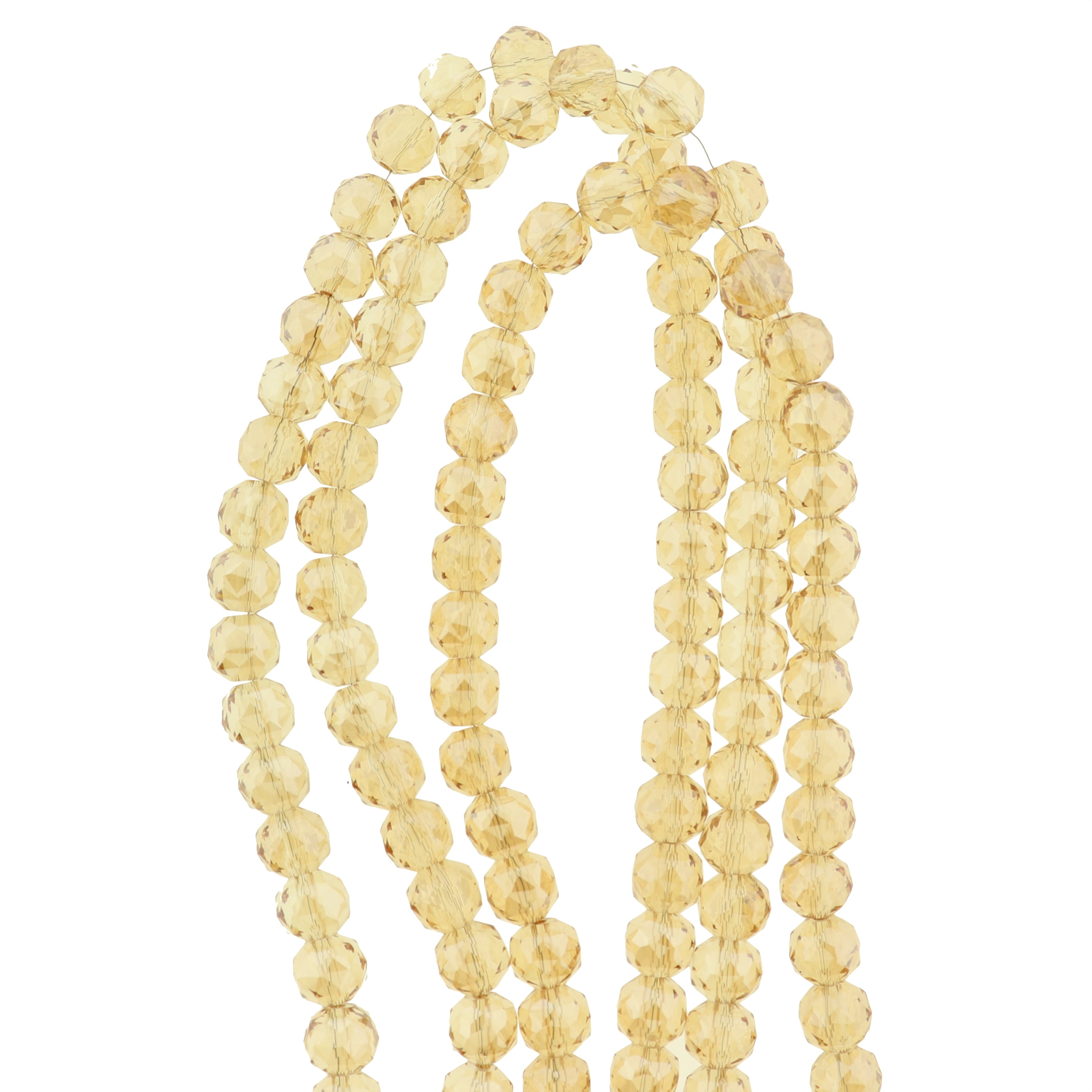 Faceted Glass Beads 7mm - Electroplated White - 1 Strand 70 Beads - BD055