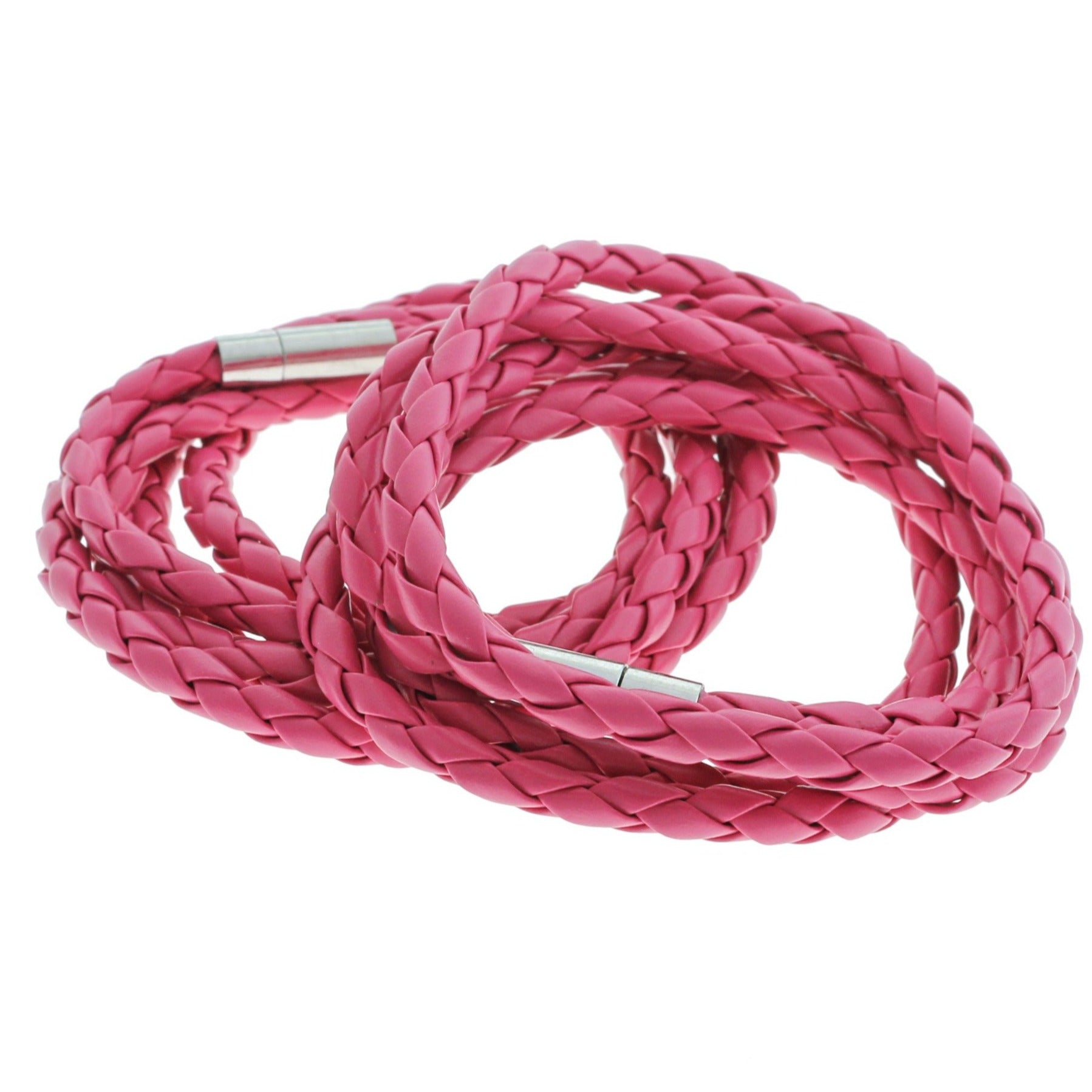 Faux Leather Wrap Braided Bracelet - 40.1" - Choose Your Color & Quantity!