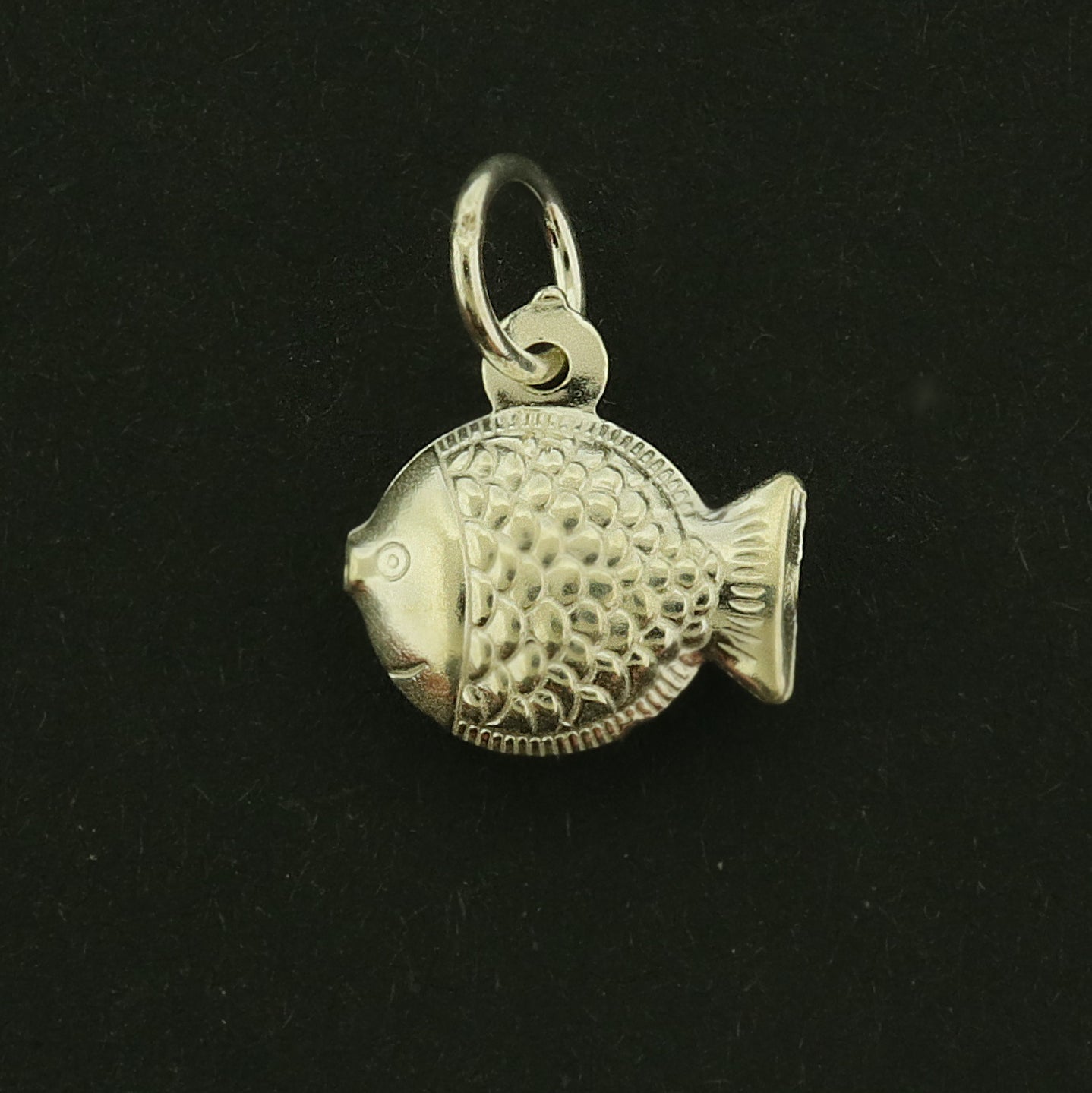 Fish Sterling Silver Charm - 3D Puffy Fish - ST125