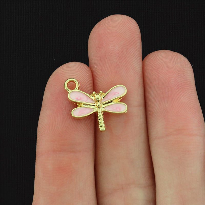 6 Dragonfly Gold Tone Charms - Choose Your Color