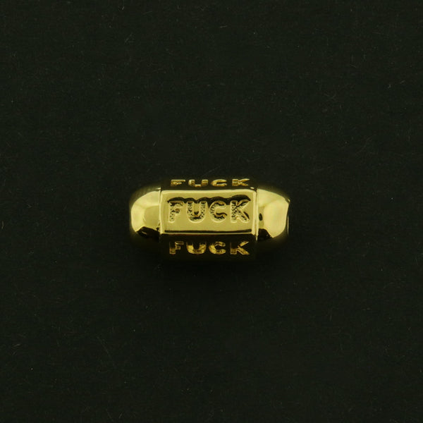 18k Swear Word Spacer Bead - 18k Gold Plated Brass - GLD1015