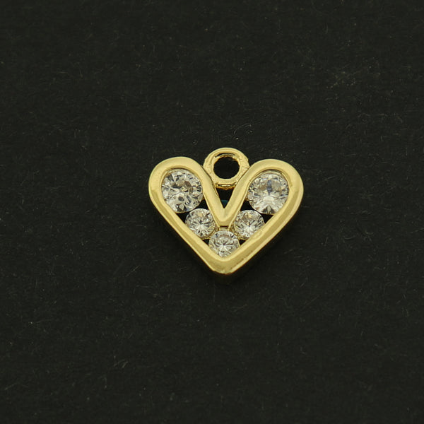 14k Heart Charm - Love Pendant - 14k Gold Plated - GLD250