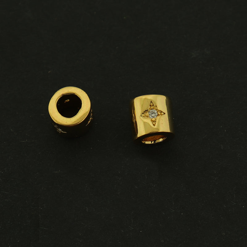 14k Gold Star Spacer Bead - 14k Gold Filled with Rhinestones - GLD272