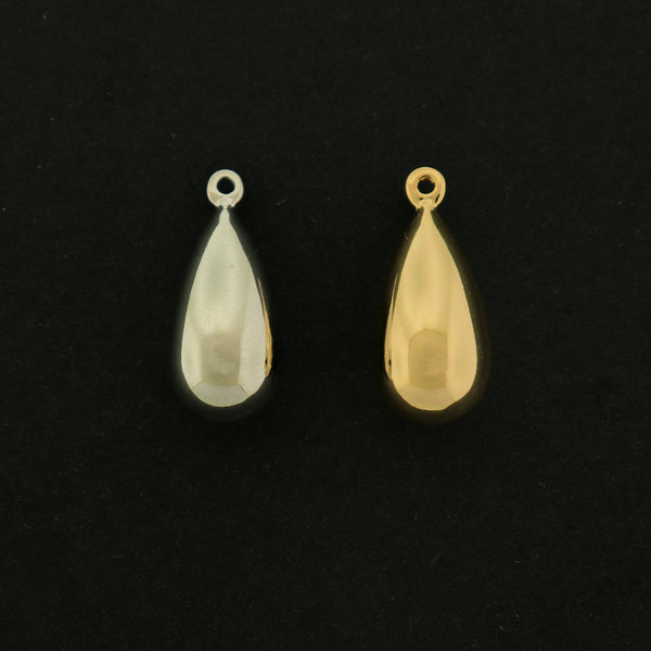 14k Gold Drop Charm - Silver or Gold - 14k Gold Plated