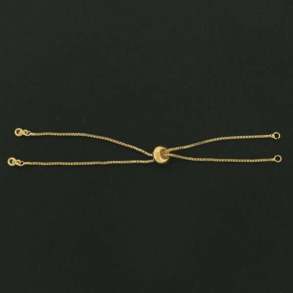18k Gold Adjustable Bracelet Chain Extender - Box Chain - 18k Gold Filled - GLD319