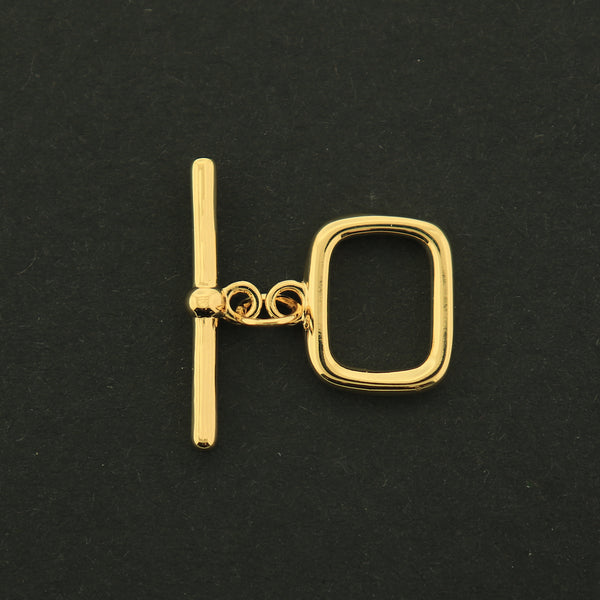 14k Gold Toggle Clasp -Square Design - 14k Gold Plated - GLD320