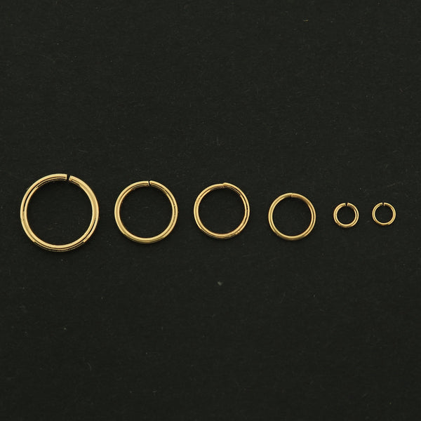 18k Jump Rings - 100 Jump Rings - Choose Your Size