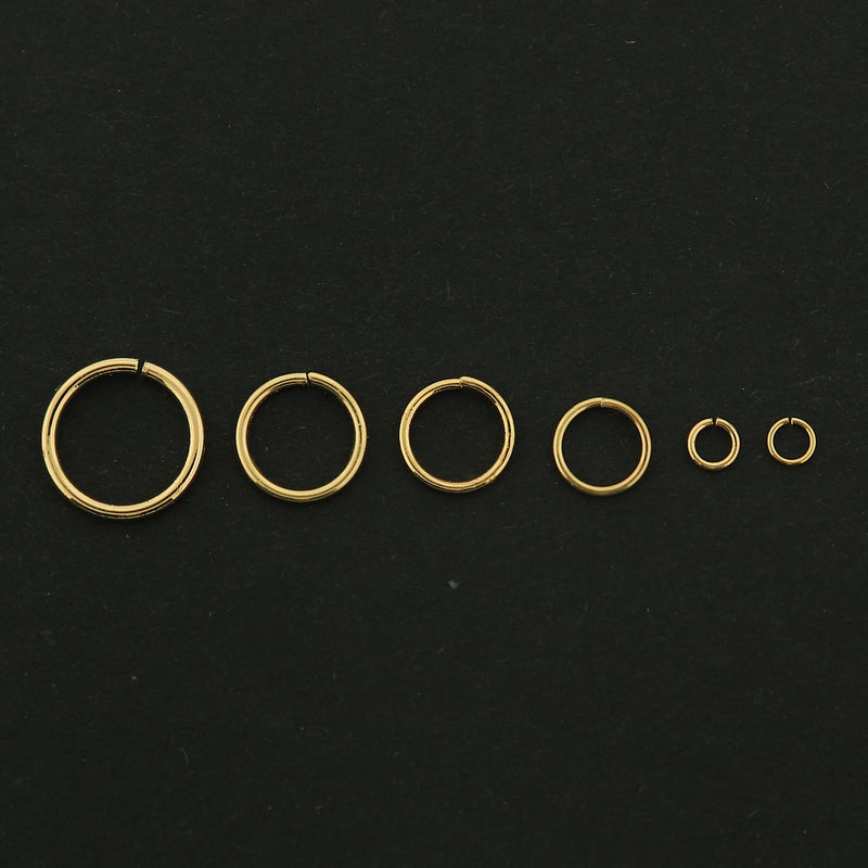 18k Jump Rings - 100 Jump Rings - Choose Your Size