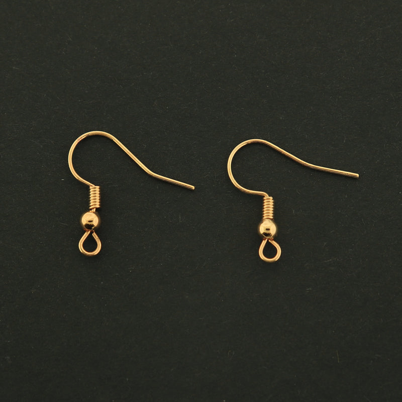 18k Earrings Hooks - 5 Pairs French Earring Hooks - 18k Gold Filled Copper - GLD424