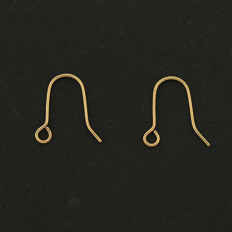 18k Earrings Hooks - 5 Pairs Kidney Earring Hooks - 14k Gold Filled Copper - GLD427
