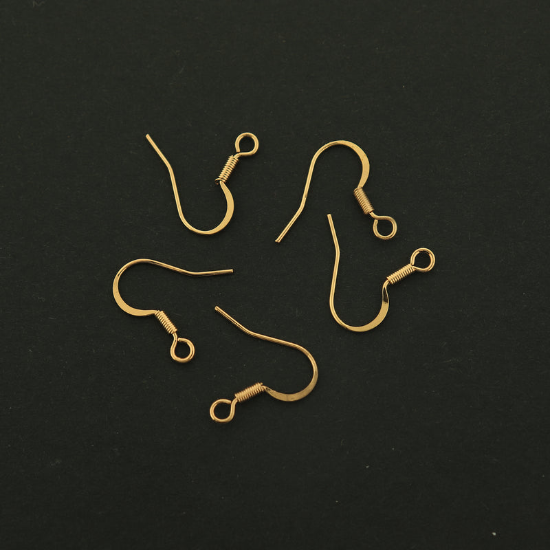 18k Earrings Hooks - 5 Pairs French Earring Hooks - 18k Gold Filled Copper - GLD428