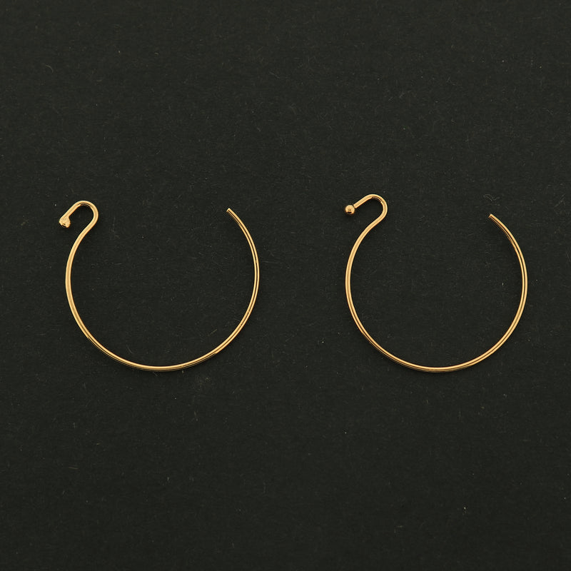 18k Earrings Hooks - 5 Pairs Hoop Earring Hooks - 18k Gold Filled Copper - GLD429