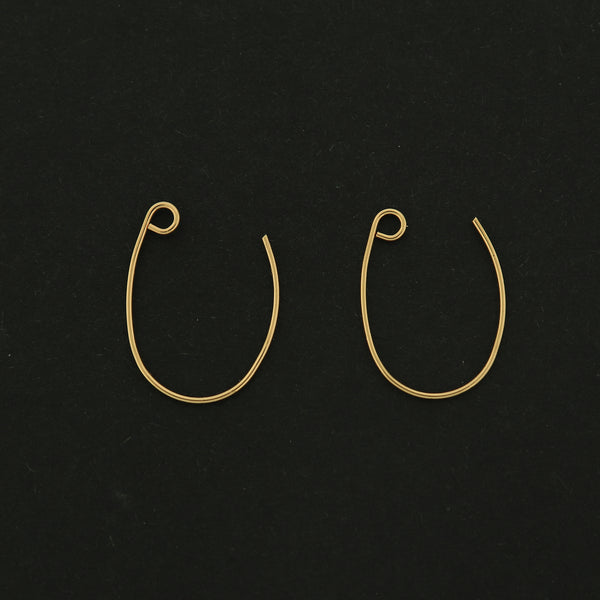 18k Earrings Hooks - 5 Pairs Kidney Earring Hooks - 18k Gold Filled Copper - GLD430