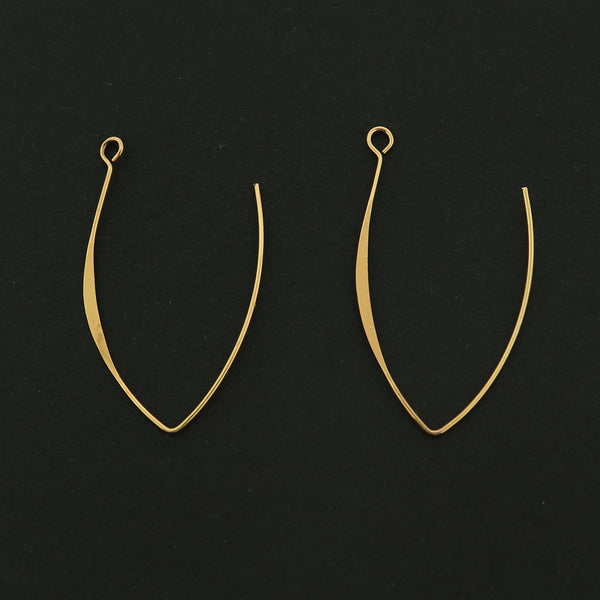 18k Earrings Hooks - 5 Pairs Threader Earring Hooks - 18k Gold Filled Copper - GLD431
