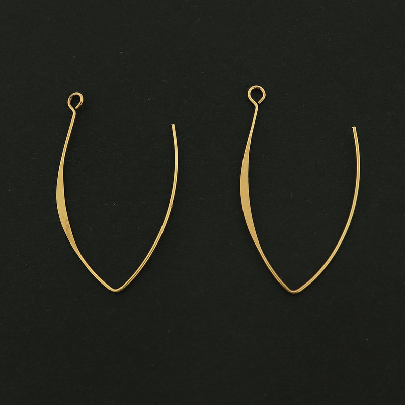 18k Earrings Hooks - 5 Pairs Threader Earring Hooks - 18k Gold Filled Copper - GLD431