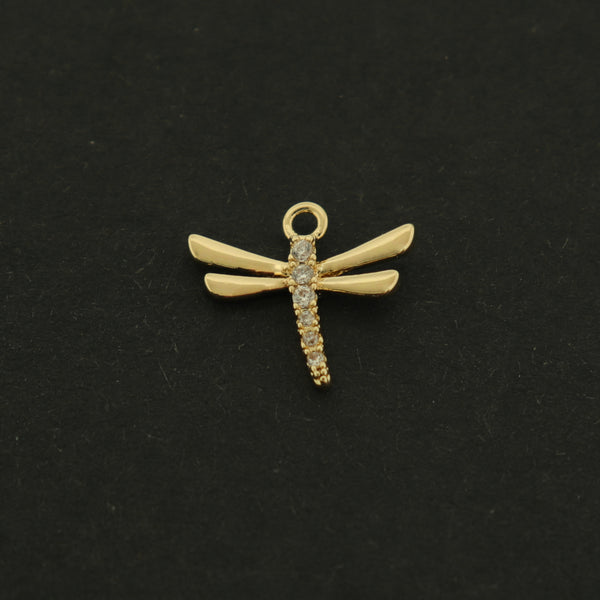 14k Dragonfly Charm - Insect Pendant - 14k Gold Filled - GLD625