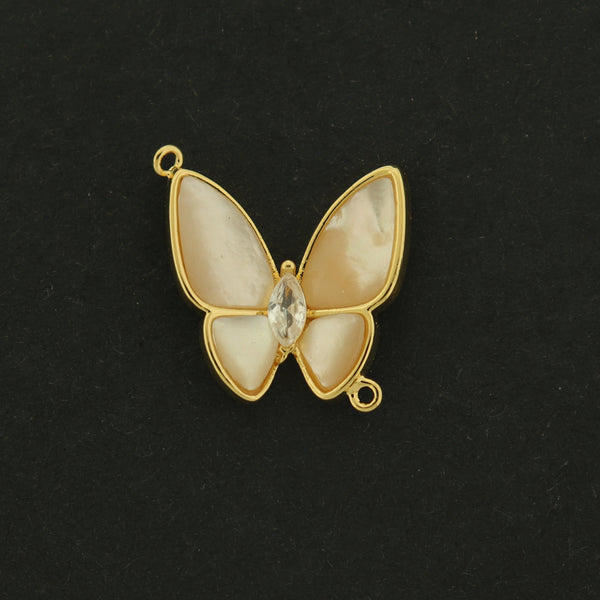 14k Butterfly Connector - Butterfly Pendant - 14k Gold Plated - GLD633