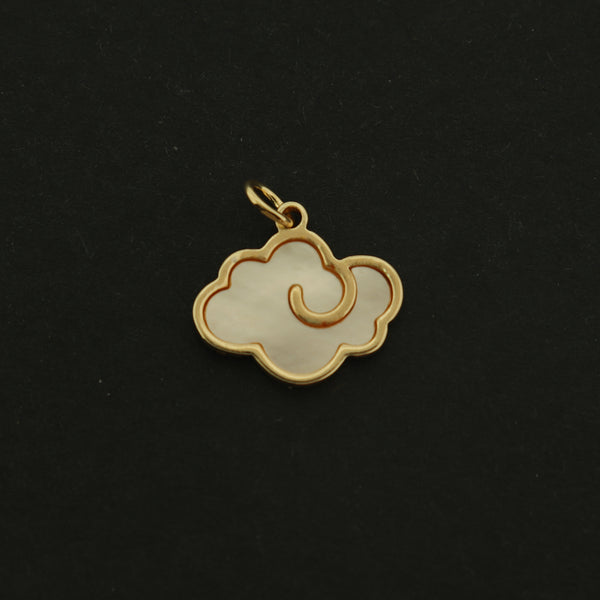14k Cloud Charm - Celestial Pendant - 14k Gold Plated Brass - GLD643