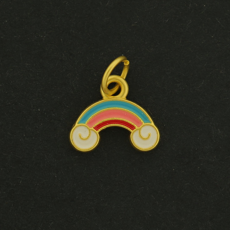 18k Rainbow Charm - Small and Dainty - Matte 18k Gold Plated - GLD645