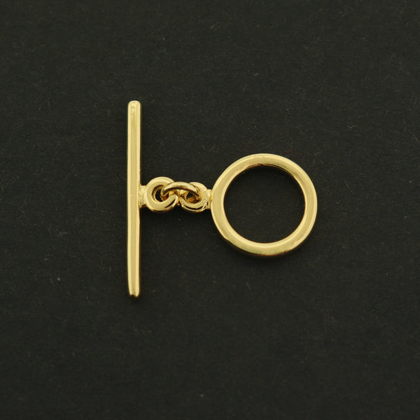 14k Toggle Clasp - Round Classic Design - 14k Gold Plated - GLD648