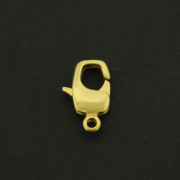 18k Gold Lobster Clasp - 1 Square Style Clasp - 18K Gold Plated - GLD063