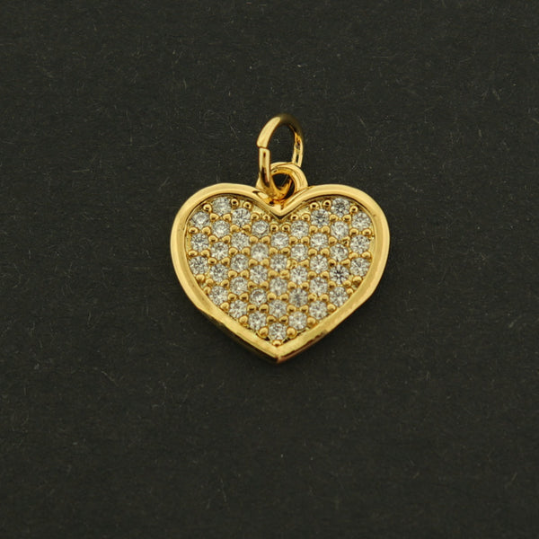 14k Heart Charm - Love Pendant - 14k Gold Plated - GLD650