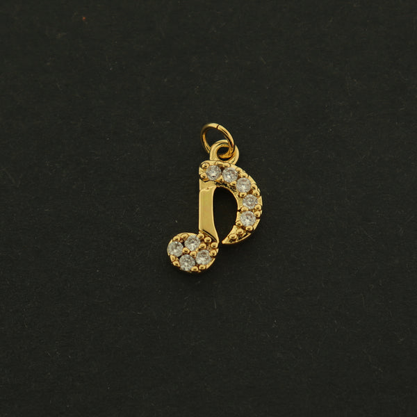 14k Music Charm - Music Note Pendant - 14k Gold Plated - GLD653