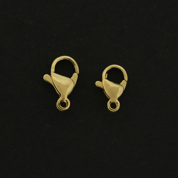 14k Lobster Clasp -  4 Clasps - Choose Your Size - 14k Gold Plated Copper
