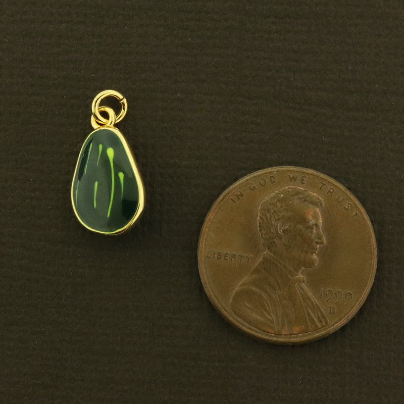 18k Avocado Charm - 3D Fruit Pendant - 18k Gold Plated - GLD961