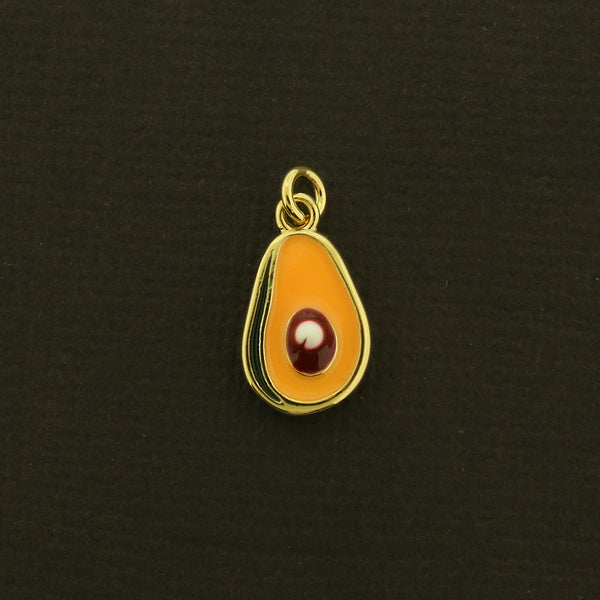 18k Avocado Charm - 3D Fruit Pendant - 18k Gold Plated - GLD961