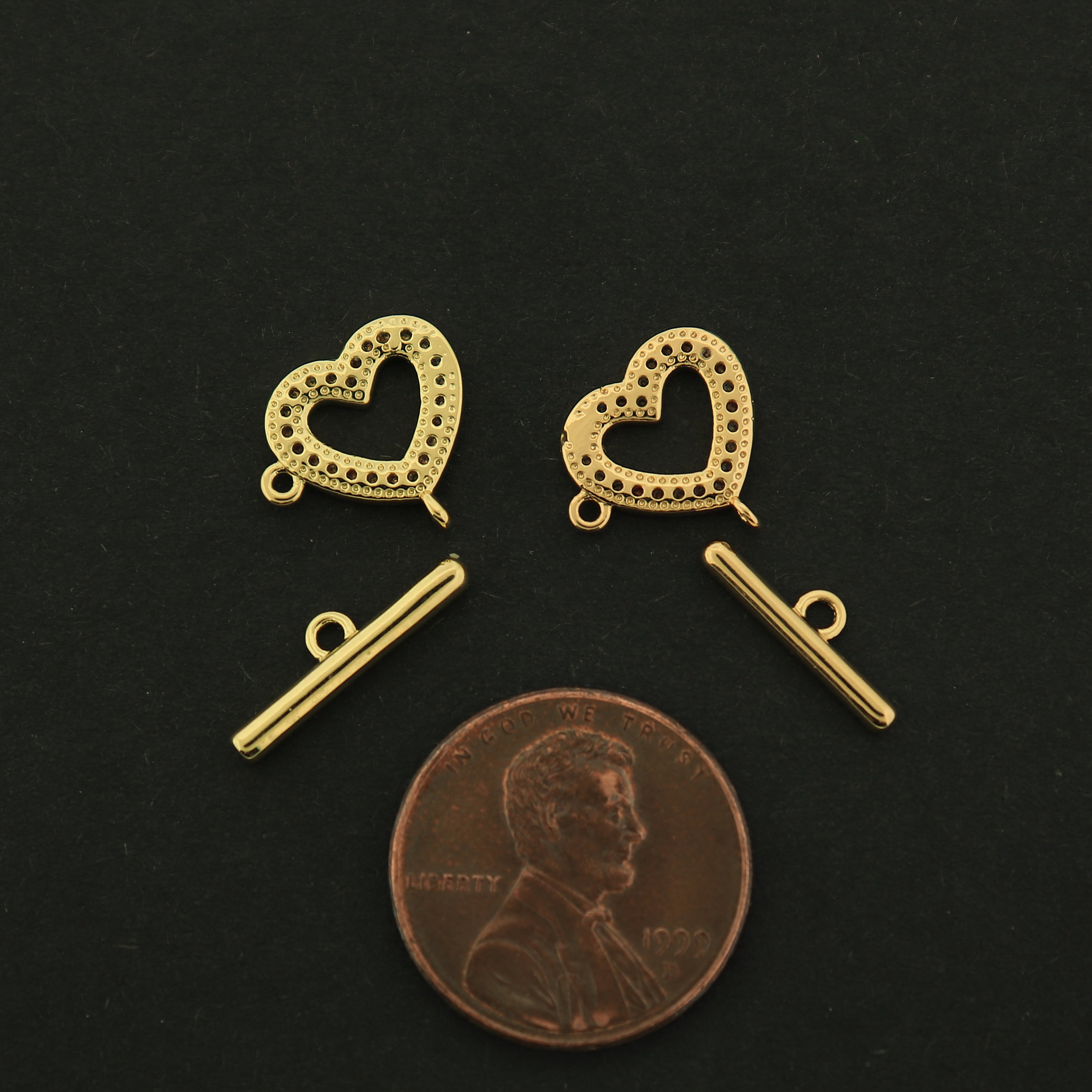 Gold Heart Clasp - Choose Your Finish - 14k or 18k Gold Filled