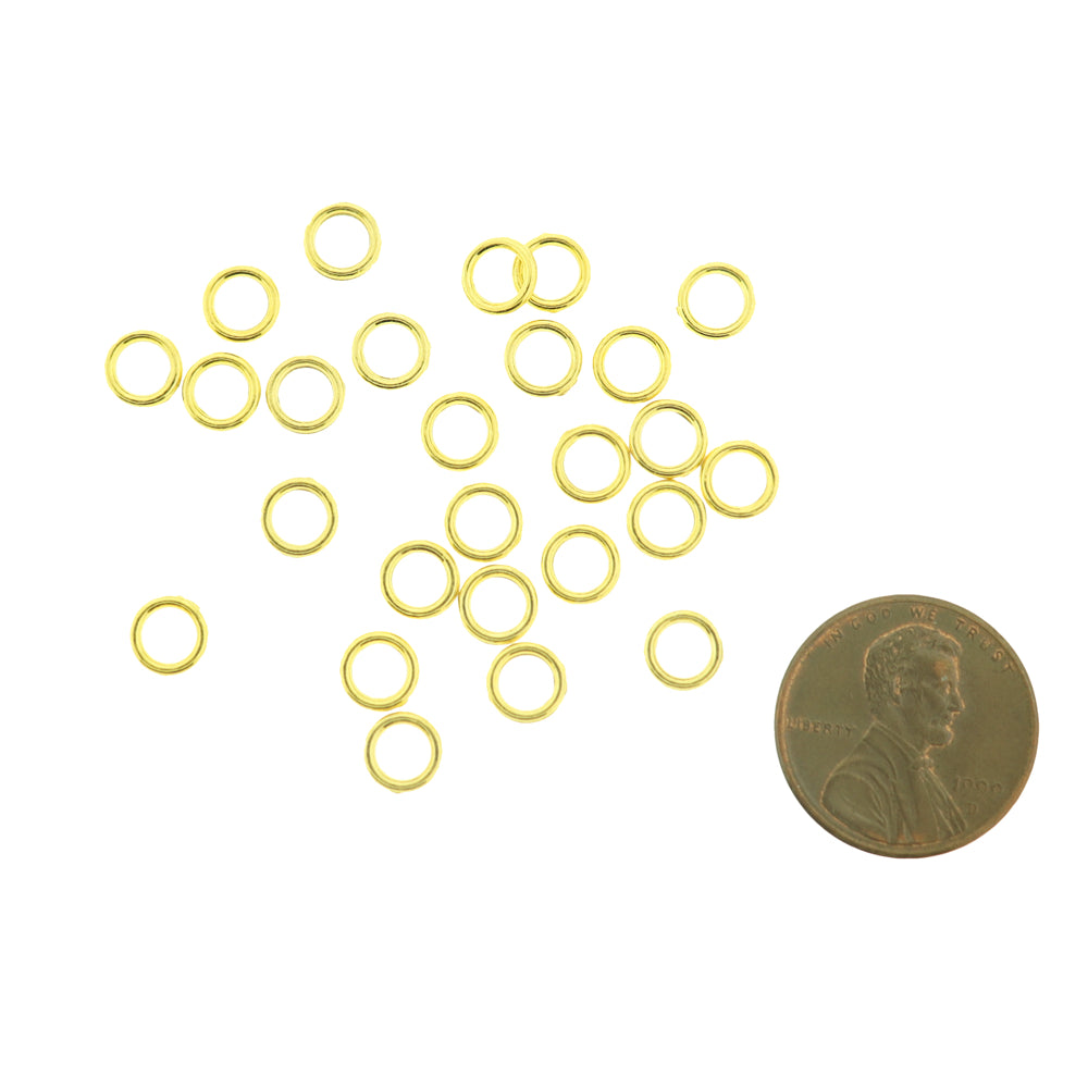 Gold Tone Jump Rings 6mm x 1.2mm - Open 16 Gauge - 100 Rings - J037A