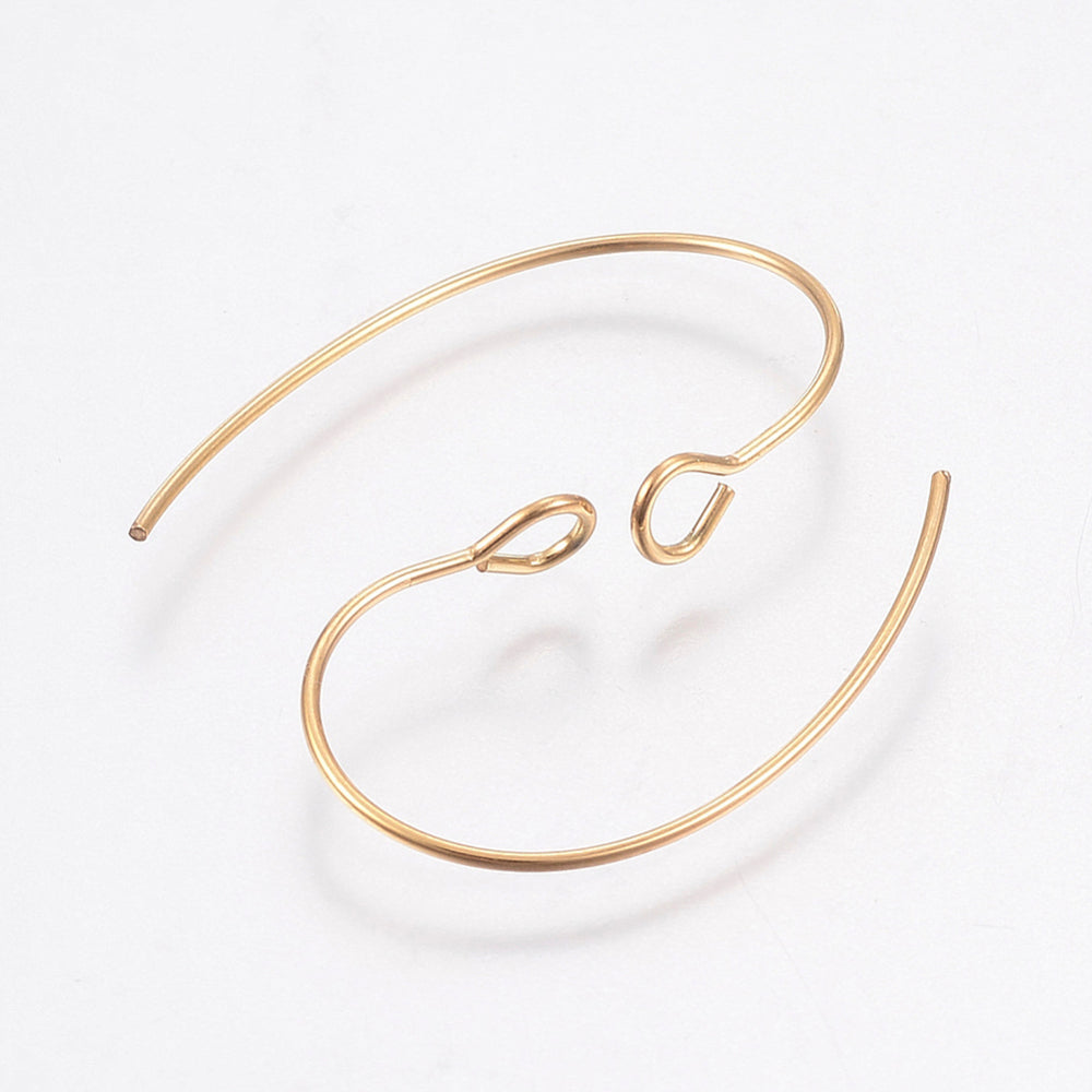 4 Stainless Steel Round Marquise Earring Hooks - Choose Your Tone!