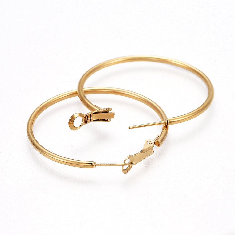 Stainless Steel Hoop Earrings - 1 Pair - Choose Your Size & Tone!