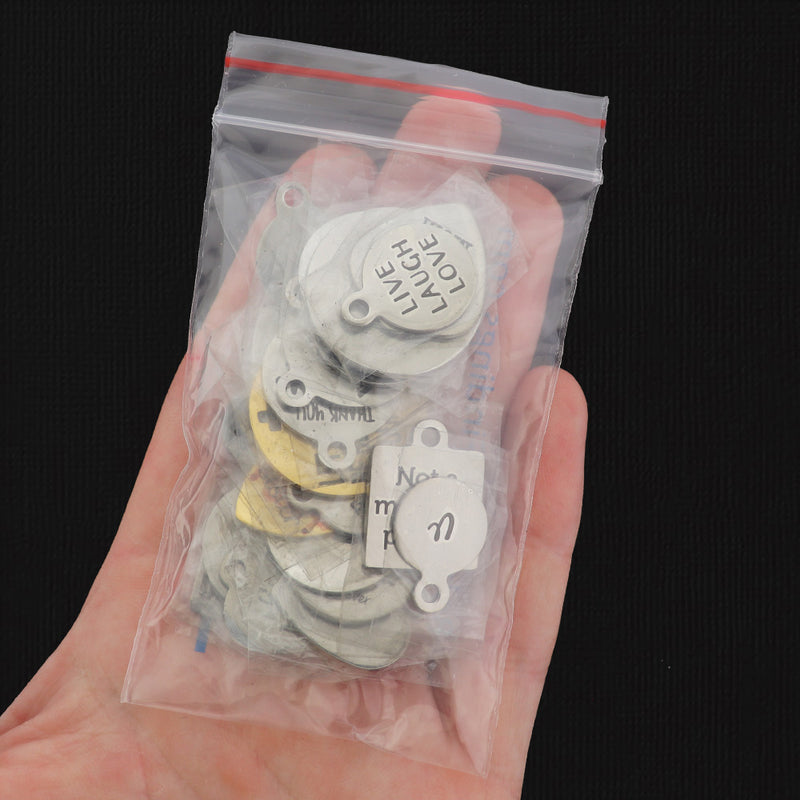LIQUIDATION Engraved Charm Assorted Grab Bag - Less Than Wholesale Cost 90% Off - GRAB018