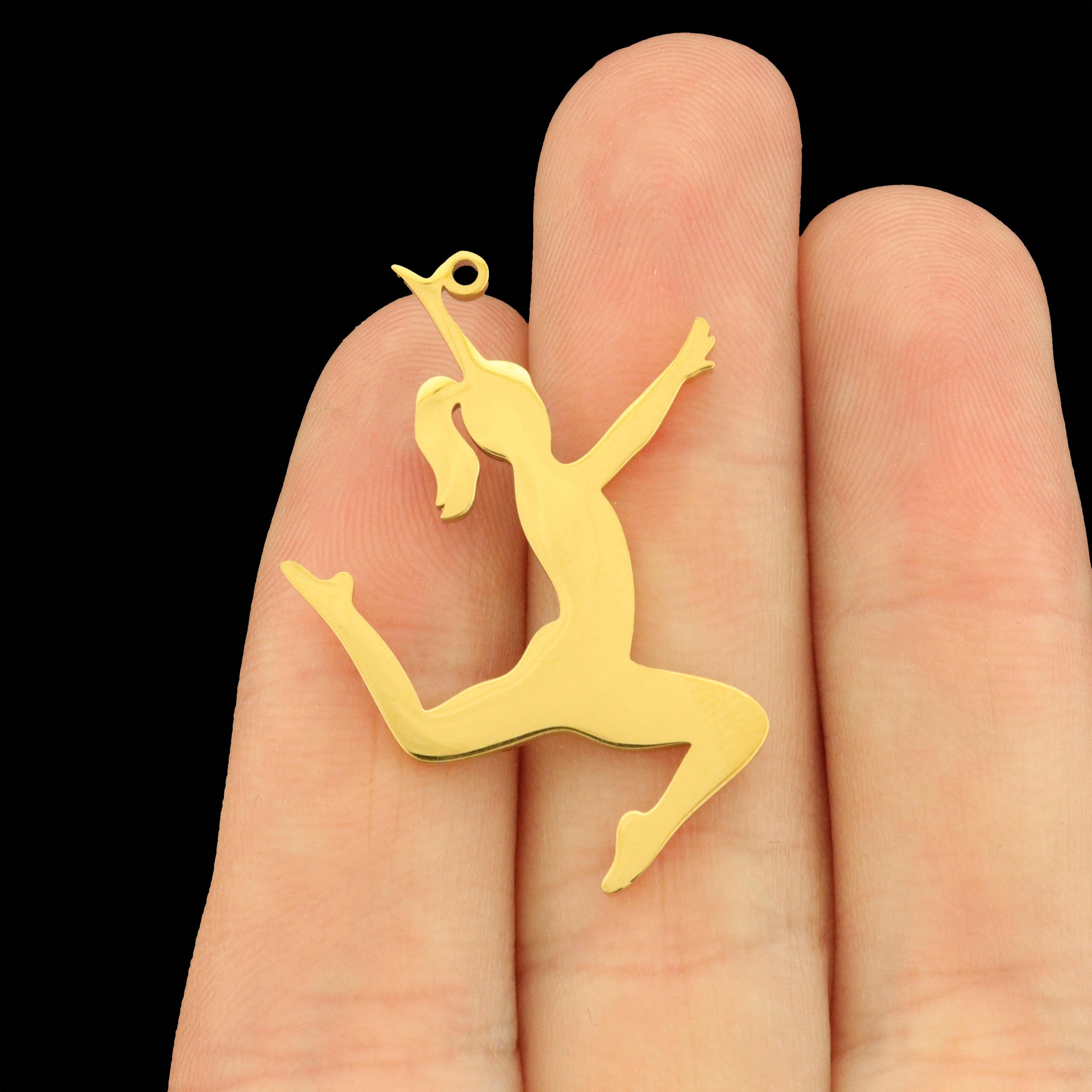 Gymnast / Dancer Stainless Steel Charms - Choose Your Tone!