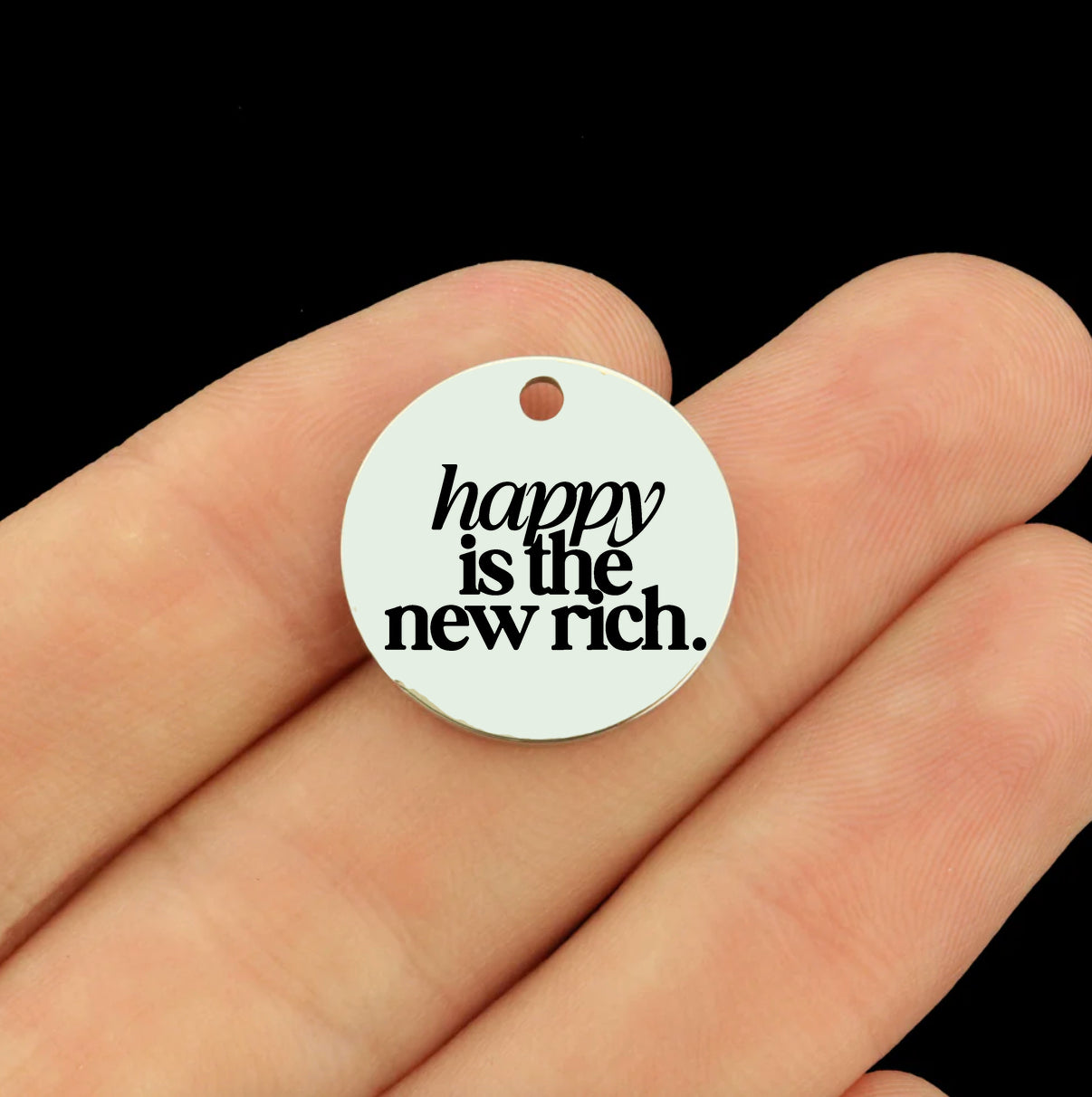 Happy is the new Rich Stainless Steel Charms - BFS043-8757
