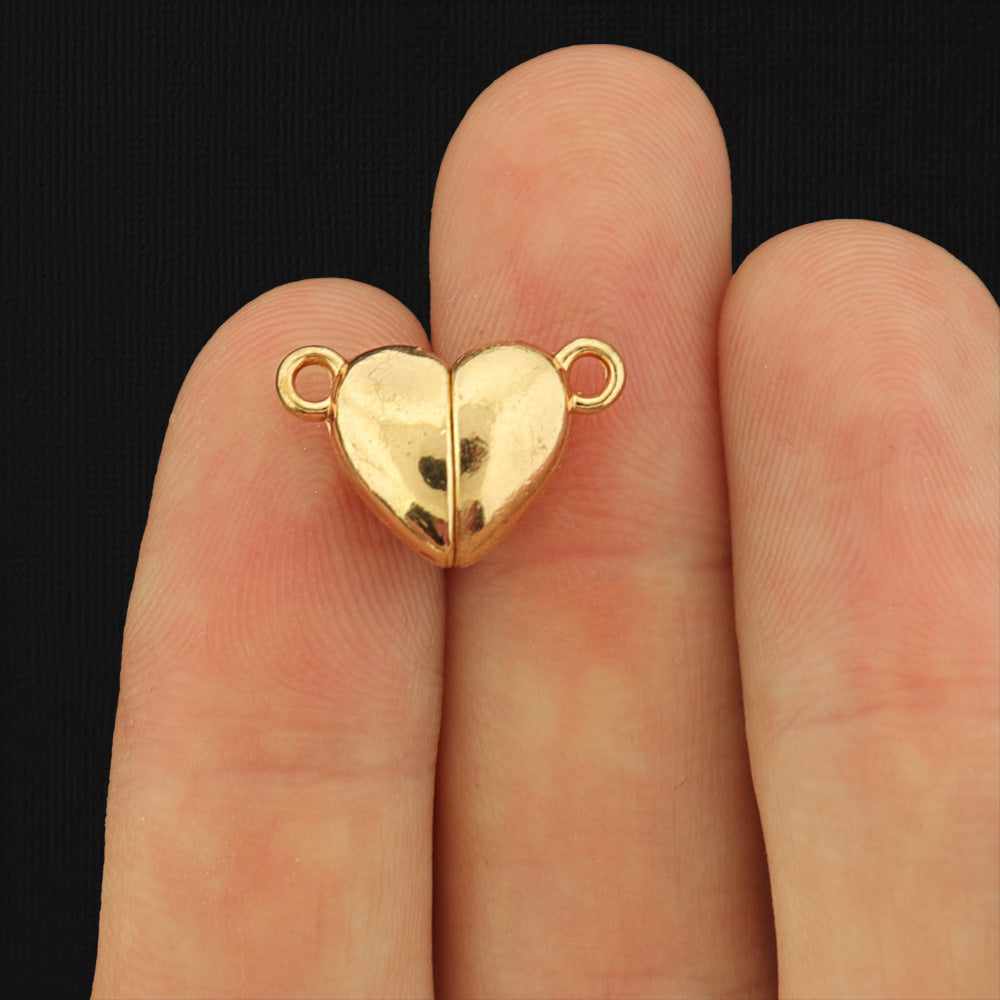 Heart Magnetic Clasp 18mm x 8.5mm - 1 Clasp 2 Pieces - Choose Your Col