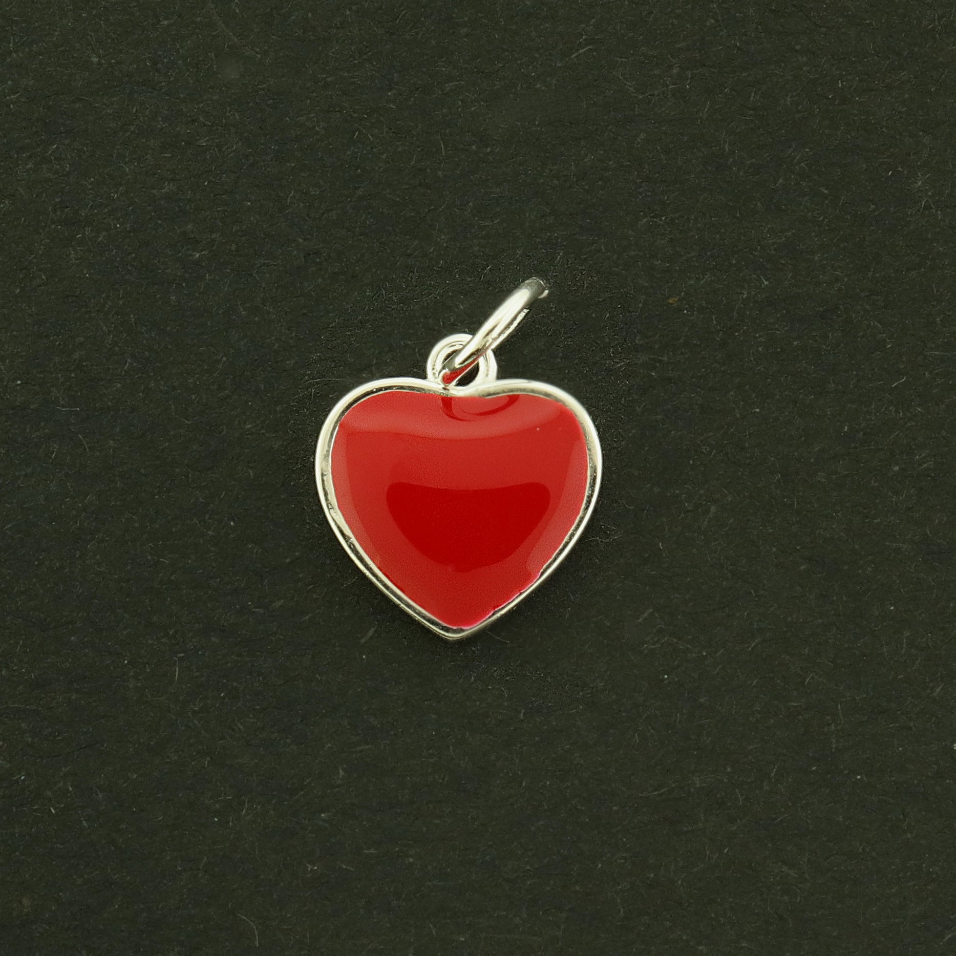 Heart Sterling Silver Enamel Charm - ST286