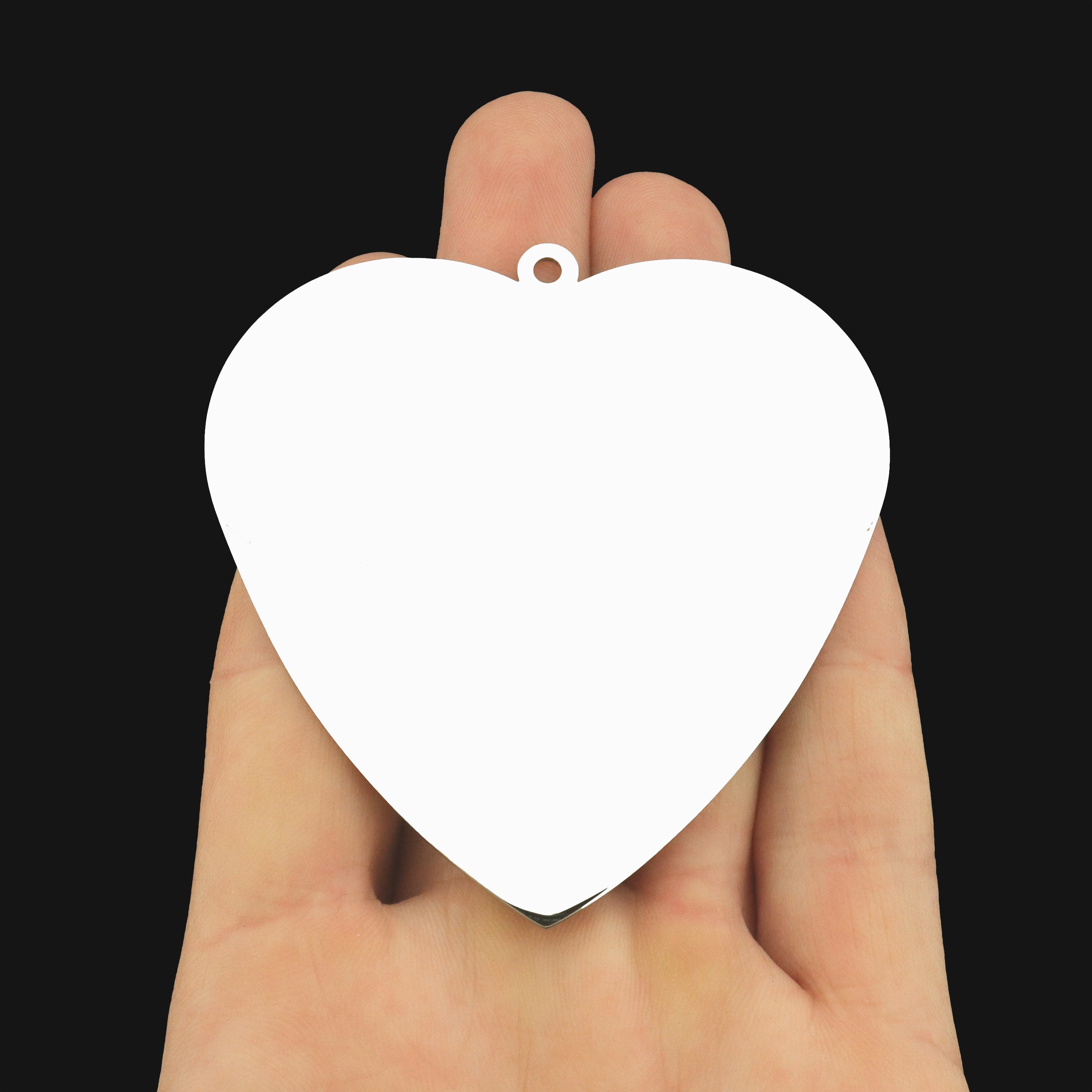 Custom Stainless Steel Heart Ornament Charm - Personalized