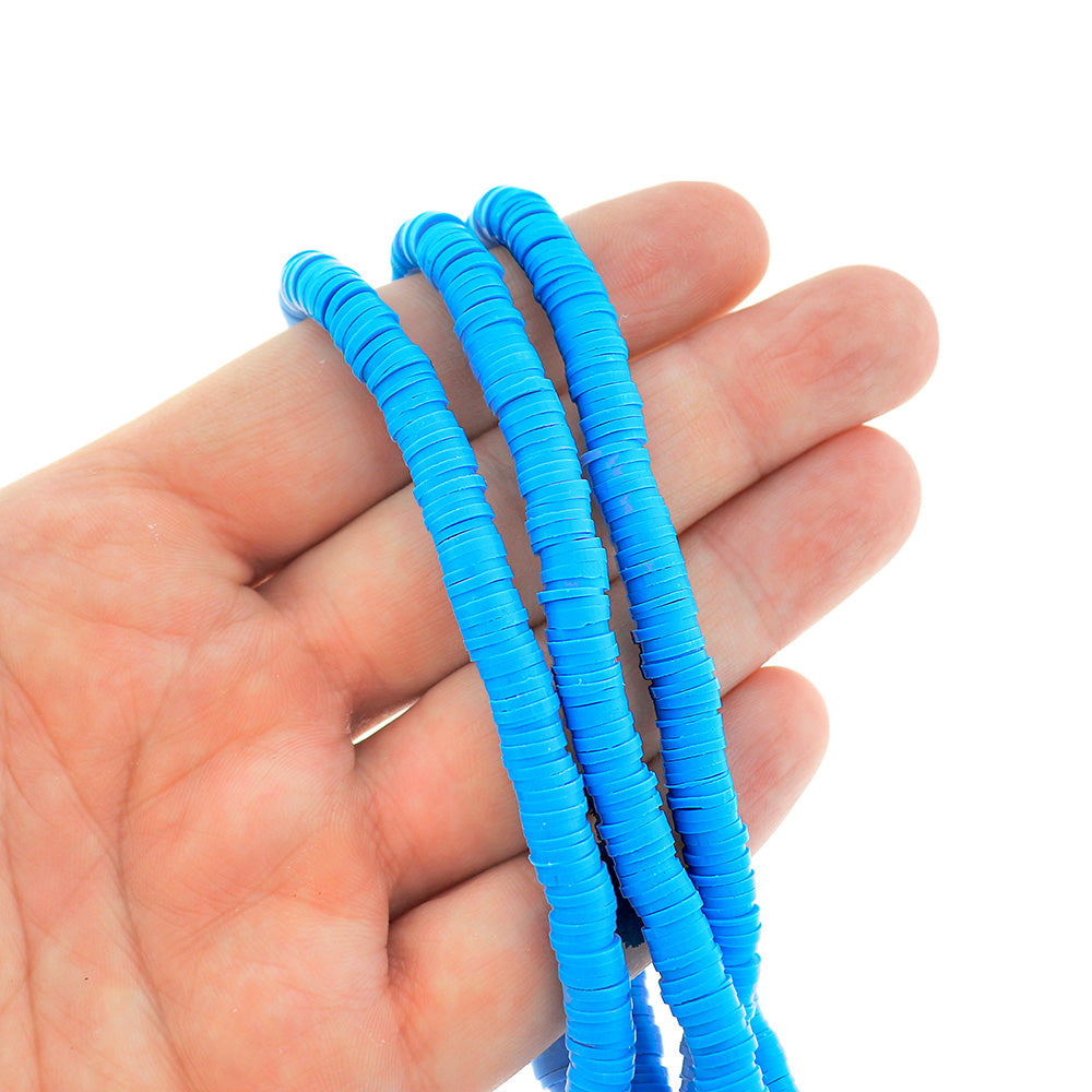 Heishi Polymer Clay Beads - Solid Colors - 6mm x 1mm - 1 Strand 330 Beads - Choose Your Color!