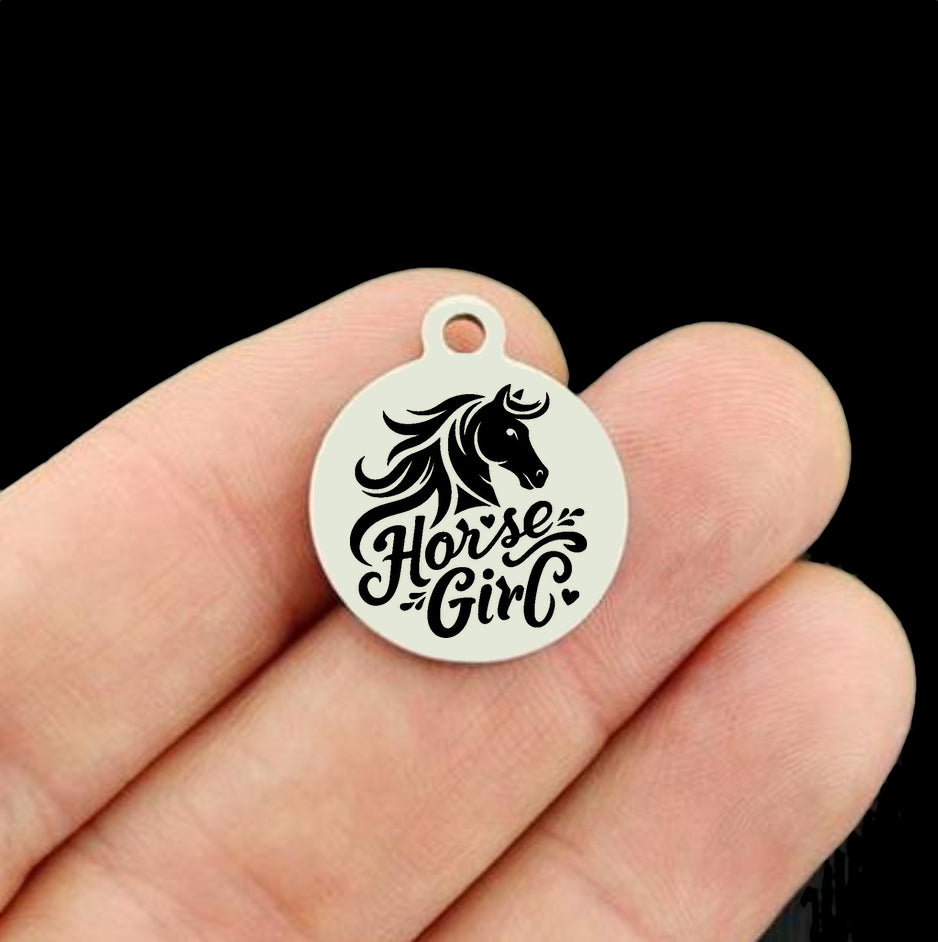 Horse Girl Stainless Steel Charms - BFS001-8420
