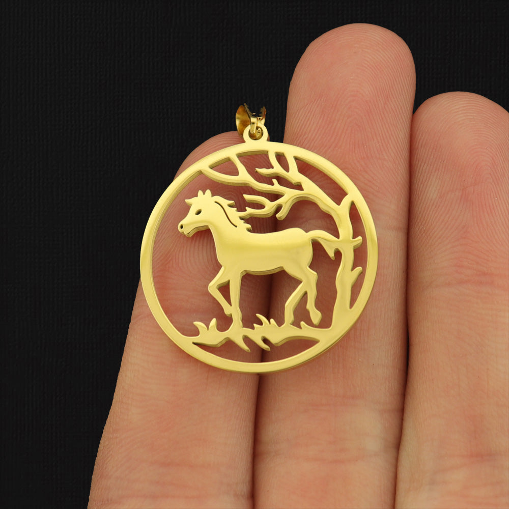 Horse Pendant Stainless Steel Charms - Choose Your Tone