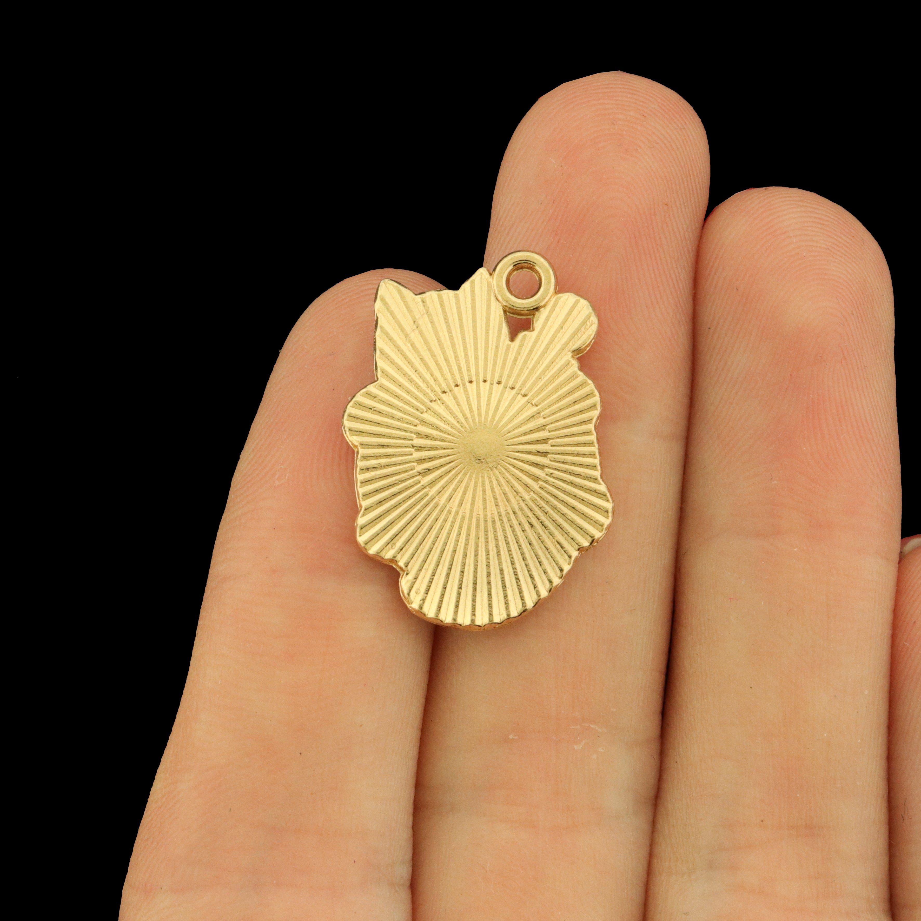 4 Christmas Cat Holding an Ornament Gold Tone Enamel Charms - E1183